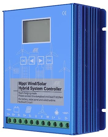 EMUKOEP 12V 24V Wind-Solar-Hybrid-Controller, LCD-Display, MPPT, Boost-Aufladung, Multifunktionaler LCD-Wind-Solar-Controller (GPI-6060)