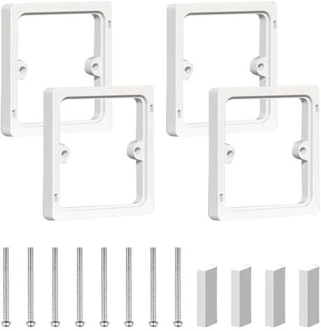 4Pcs Light Switch Spacer, Light Switch Guard, Heat Resistant Socket Spacer, Double Socket Spacers, Plug Switch Spacer for Flush Wall Installation (86x86x10mm) White
