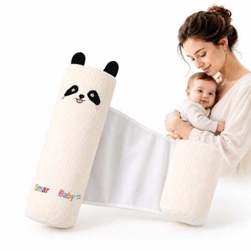 Cuscino Neonato Morbido e Regolabile, Cuscino Lettino Bambino con Supporto Ergonomico per il Riposo, Cuscino Laterale per Neonati, Fantasia Panda o Tigre (Panda)