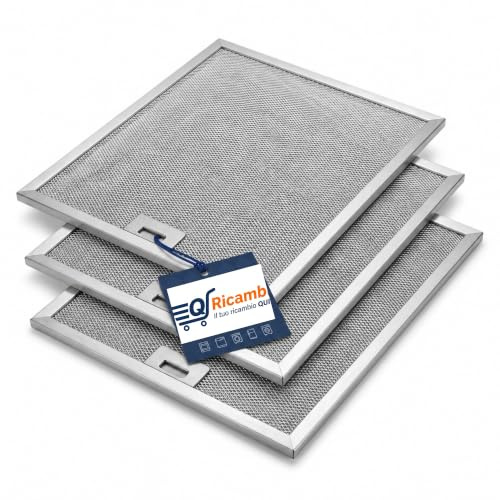 EQ Ricambi | Kit 3 Filtri Metallici Antigrasso Cappa 305x267x9 mm, Alluminio Lavabile, Elica GRI0009219 KIT0010805 Electrolux 4055250429 Indesit C00314158 Whirlpool 480122102168 IKEA Candy Brandt