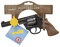Bauer Spielwaren 1030881 Schrödel J.G. Super 88: Spielzeugpistole für das Cowboy- und Sheriffkostüm, ideal für Fasching, auch als Indianer-Accessoire, 20 cm, schwarz/braun (103 0881)