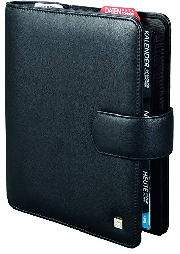 bind Terminplaner Modell T50-1, A6, ohne Kalender, schwarz aus Microfibre