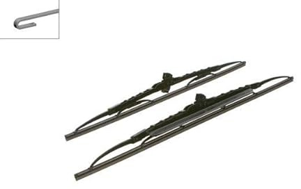 BOSCH Scheibenwischer Set Wischerblätter Set mit Spoiler Vorne Länge 1: 550mm Länge 2: 475mm Standard Kompatibel mit FORD FOCUS DAW, DBW Hakenbefestigung 3 397 001 728