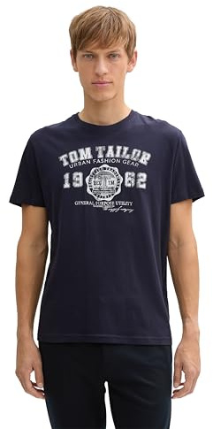 TOM TAILOR Herren 1008637 T-Shirt mit Logo-Print