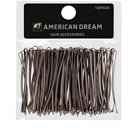 AMERICAN DREAM Pack of 100 x Haarnadeln - braun - glatt - 2 inch / 5 cm Länge, 1er Pack (1 x 68 g)