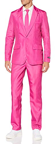 Suitmeister Homme Ensemble de Pantalon de Costume d'affaires, Rose uni