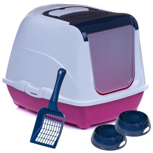 Katzentoilette Sondermodell 50 Katzenklo Schaufel Filter Haube blau und pink
