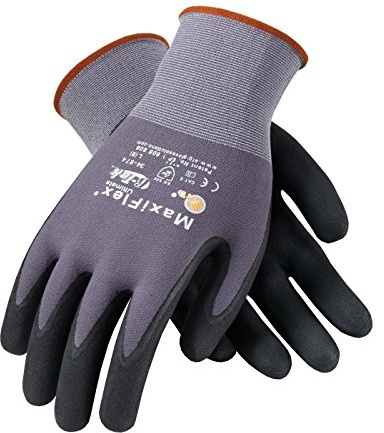 PIP 34-874/XL Maxi Flex Ultimate 34874 Nitril-Handschuhe, Schaumstoff, Handflächenbeschichtung, Grau, XL, 12 Stück
