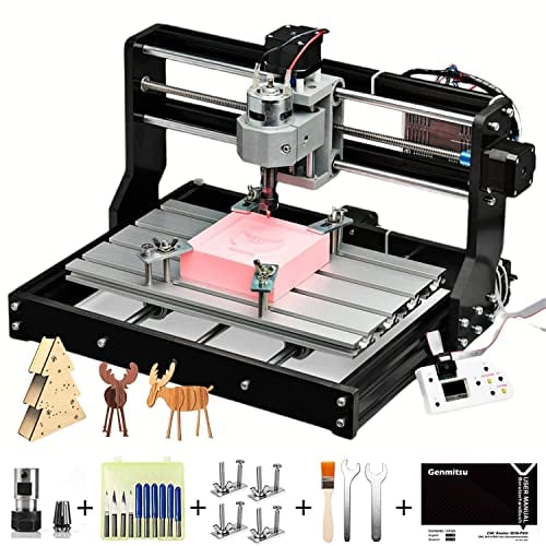 SainSmart Genmitsu CNC 3018-PRO - Kit de fresado/grabado, controlado por GRBL, 3 ejes para el tratamiento de acrílico, PVC, madera, aluminio suave, área de trabajo 300 mm x 180 mm x 45 mm