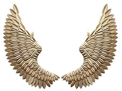 SHIOUCY Wand-Objekt Wings Wandobjekt Engelsflügel Wanddeko Engel Wandhänger Silber Wandskulptur Flügel Gold 38x100cm
