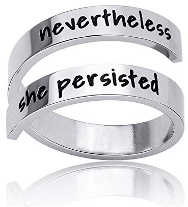 NewChiChi Inspirierender Ring, Edelstahl graviert Keep Going Ringe, Verstellbarer Ringschmuck für Männer und Frauen