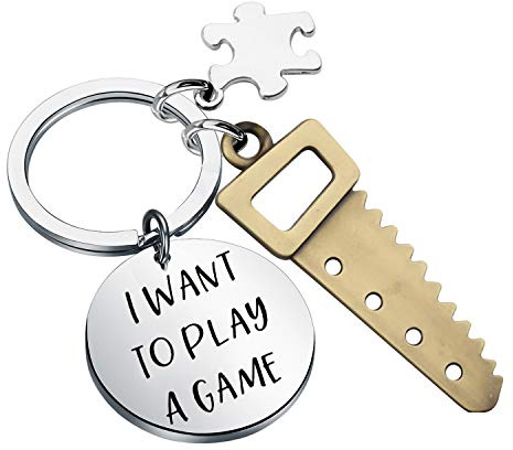 Generic Brands MYSOMY Saw Movie Keyring Horror Movie Keyring I Want To Play A Game Movie Quote Keyring Horror Movie Gifts