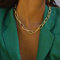 TseenYi Punk Chunky Necklace Gold Paperclip Necklace Choker Oval Link Chain Necklaces Adjustable Necklace Jewelry for Women and Girls (Gold)