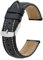 BISONSTRAP Uhrenarmband 22mm, Vintage Leder Ersatz Armband, Schwarz/Beige Faden