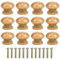 Jinlaili 12PCS Pomo de Armario Redondo de Madera, 28MM Vintage Tirador para Cajón, Retro Pomos y Tiradores de Muebles, Pomos Tiradores de Muebles, Armarios de Cocina,Cajones, Pomos para Puertas