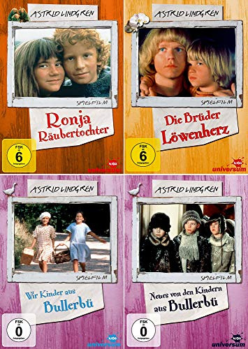 Ronja Räubertochter - Spielfim + Die Brüder Löwenherz + Wir Kinder aus Bullerbü + Neues von den Kindern aus Bullerbü (by Astrid Lindgren) [4-Filme-Set]