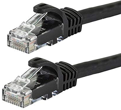 Monoprice Cat6 Ethernet Patch Cable - Snagless RJ45, 24AWG Stranded Pure Bare Copper Wire, 550Mhz, UTP, 12-Pack, 7 Feet, Black - Flexboot Series
