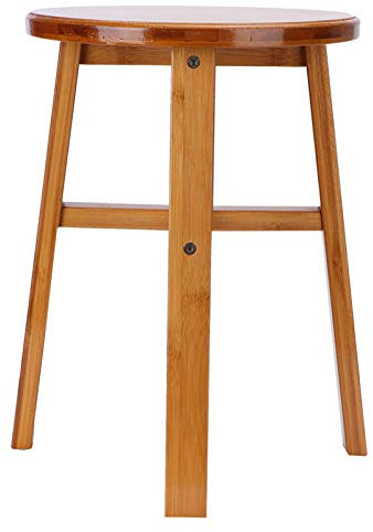 Hilitand Mehrzweck Kleine Bambus Hocker Fußstütze Hocker Dusche Niedrige Bank für Wohnzimmer Wohnzimmer Badezimmerzubehör (M Round, Braun)