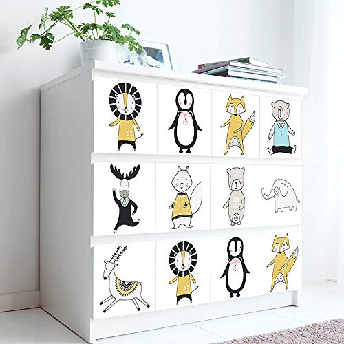 Fliesensticker 10 PCS Comic-Tiere Selbstklebende Abnehmbare Quadratische Aufkleber Mosaikfliesen Wandaufkleber für Küche und Bad Fliesen Deko 30X30cm