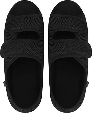 IBLUELOVER Chaussons Diabétiques Femmes Pantoufle de Rééducation Orthopédique Eté Sandales Santé pour âgées Pieds Enflé Gonflée Chaussures Marche Réglable Ouvert Scratch Fermeture Antidérapant