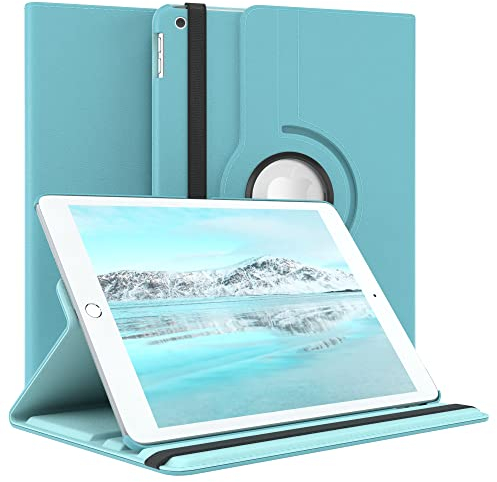 Eazy Case - Tablet Hülle für iPad 7 bis 9 Schutzhülle 10.2 Zoll Smart Cover Tablet Case Rotationcase mit Standfunktion und 360° Drehbarkeit, Klapphülle aus Kunstleder in Blau