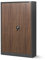 Jan Nowak Aktenschrank C001K Metallschrank Büroschrank Werkzeugschrank 3 Fachböden Stahlblech Flügeltüren Pulverbeschichtung 140 cm x 90 cm x 40 cm (Anthrazit/Holzoptik)