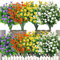 LOMOHOO 12 Bündel Künstliche Blumen gefälschte Blumen Kunstpflanzen für zu Hause Hochzeitsdekoration,Außen Kunstplastik Blume UV-beständig Balkonpflanzen wie echt für Innen Garten Outdoor
