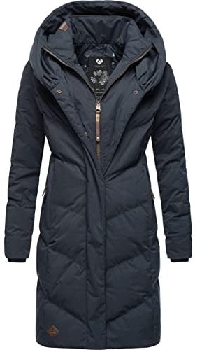 Ragwear Damen Wintermantel warmer Steppmantel lang wasserdicht mit Kapuze Natalka Intl Navy22 Gr. 5XL
