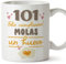 MUGFFINS Tazas 101 Cumpleaños - En Español - Feliz Cumpleaños Molas un Huevo - 11 oz / 330 ml - Regalo original y divertido