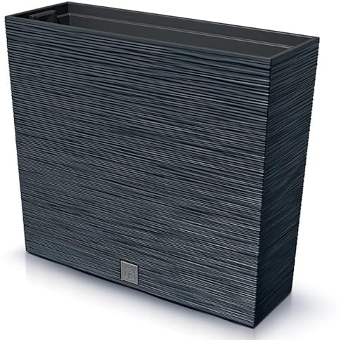 Blumenkasten Blumentopf Balkonkasten Pflanzkasten Blumenkübel Furu Tannennadeln Design Pflanzgefäß Tower 77cm x 69cm mit Pflanzeinsatz (Anthrazit Furu)