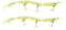 kit 2 pz Aguglia snodata 3 ancorette e amo 23 cm #02 fluo