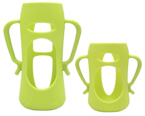 2 Pièces Housse de Biberon Anti-Brûlure en Silicone - Manchon et Couvercle de Protection pour Bouteille de Lait (160 ML + 240 ML)