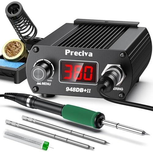 Stations de Brasage, Station de Soudure Numérique Preciva 75W, Pointes de Soudure Enfichables, 200-480℃, 6 Modes
