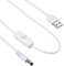 YOKIVE USB Cavo con Interruttore, USB Maschio 5.5x2.1mm DC Maschio Estensione Cavo, Facilmente Portabile, Ottimo per USB Fan, LED Scrivania Lampade (Nero, 150cm / 4.92ft)