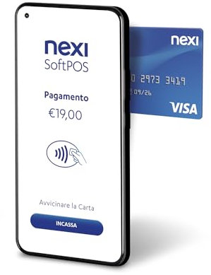 Nexi SoftPOS a canone zero, per incassare dal tuo telefono i pagamenti contactless con Carte di Credito, Debito, Prepagate, Apple Pay e Google Pay. Compatibile con Android V.8.1 e sup e iOS dalla V.17