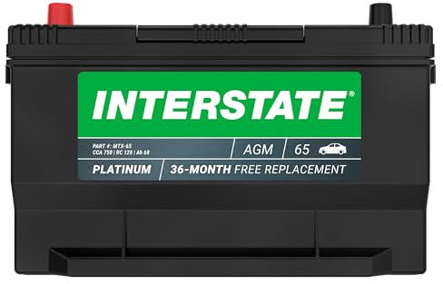 Interstate Batteries - 12V 68Ah (Group 65 Size) 750CCA SLI AGM Automotive Battery Replacement for Cars, SUVs, Sedans, Trucks (MTX-65)