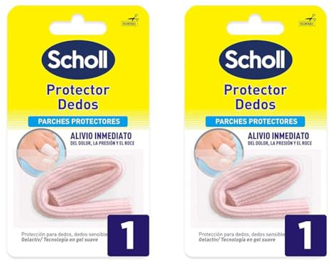 Scholl Tratamientos para Pies, Protector para Dedos, Alivio Inmediato del Dolor, Presión y Roce, 1 Unidad (Paquete de 2)