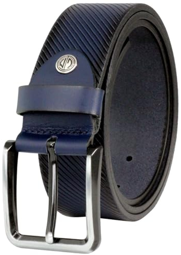LINDENMANN Ledergürtel Herrenl 40 mm Vollrind blau, Farbe/Color:blau, Size US/EU:Bundweite 95 cm Gesamtlänge 110 cm W 37.4 L