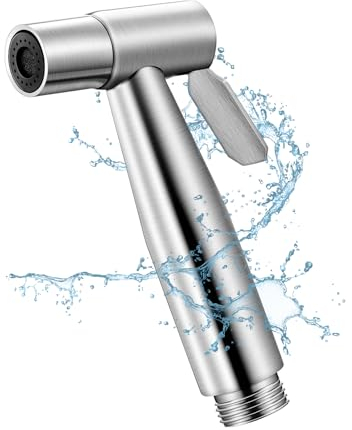 ChAusa Grifo Bidet de Mano para WC, Pulverizador Higiénico Con Boquilla de Acero Inoxidable para Baños, Cocinas y Aseos (Plata)