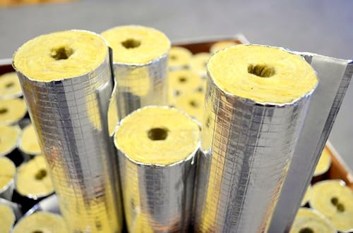 B teurobrecher - Steinwolle Rohrisolierung WLG 0,037 alukaschiert Rohrschale Dämmung Isolierung für Heizungsrohre verschiedene Größen (22/30mm-20m 1 Karton)