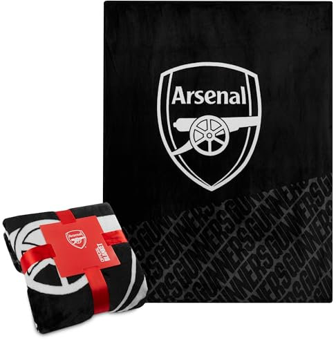 Arsenal F.C. Fleece-Bettdecke, weicher Bettüberwurf, 125 x 150 cm, Geschenke für Ihn