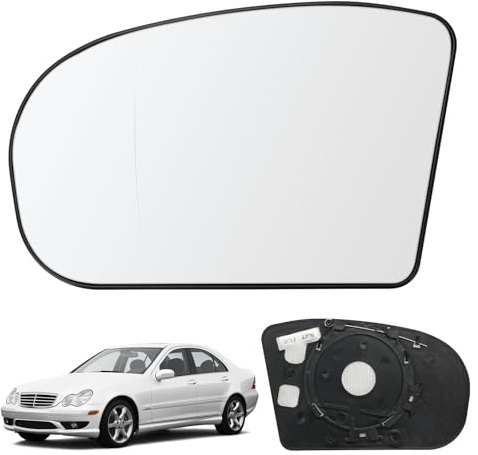 Spiegelglas Heizbar Links Ersatz für Mercedes C-Klasse W203 CL203 S203 | E-Klasse W211 S211 Spiegelglas Außenspiegel Glas