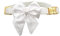 Croci Ceremony Bride Hundehalsband für weibliche Hunde, mit Abnehmbarer Satin-Schleife, weiß mit goldenen Details, für kleine, mittelgroße und große Hunde, M/32-50 cm