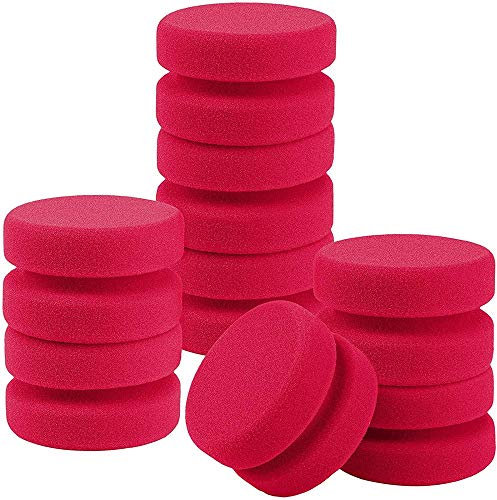 mansH Set mit 8 Applikatoren für Lackschwämme, zum Entfernen von Schwamm, Wachs, rund, -Applikator (rot)