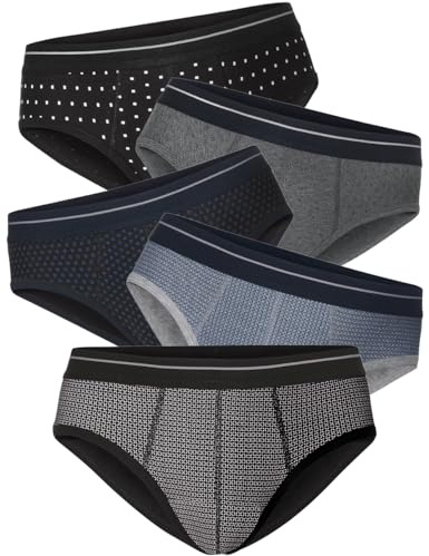 Franco Bettoni Unterhosen Männer im 5er Set, Bequeme Slips für Männer, Herren Unterhosen aus Baumwolle, Set-Packung 5 Stück, Gr. M – 3XL