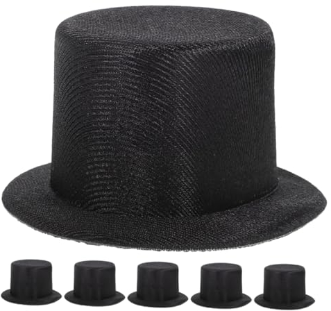 PLAFOPE 6 Stück Mini Hut Winzige Hüte Dekoration Miniatur Zylinder DIY Puppen Bastelhut Miniatur Hüte Zum Basteln Miniatur Tops Hut DIY Tops Hut Puppenzubehör Kleine Schneemann