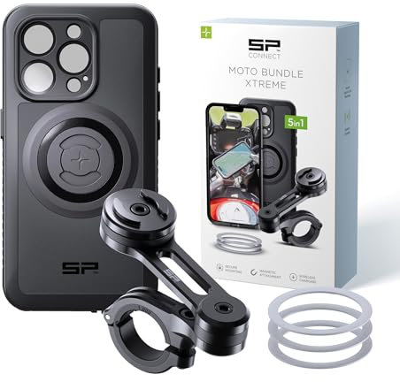 SP CONNECT Moto Bundle Xtreme | SPC+ | Halterung kompatibel mit iPhone 15 Pro | Handyhalterung für Motorrad | Handyhalter Smartphone | Zubehör für Motorroller