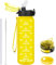 GOPPUS Botellas de agua para niños de 500 ml con pajilla, sin BPA, botella de agua a prueba de fugas, botella de agua para niños, botella de agua para niños, botella de agua reutilizable con marcas de