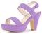 Allegra K Sandali da donna con tacco a blocco e plateau, Viola, 41 EU