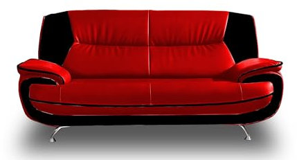 Imebel 3 Sitzer Sofa Onyx - Kunstleder Wohnzimmersofa - Loungesofa Couch für 3 Personen - Chromfüße, HR-Kaltschaum - 198 cm x 87 cm